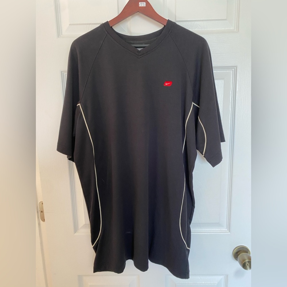 Nike Black Athletic Shirt with Red Logo